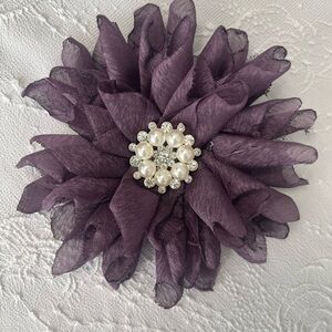 Elegant Purple Flower Brooch